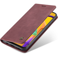 Husa CASEME pentru Samsung Galaxy M21, Leather Wallet Case, maroon