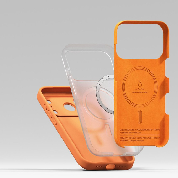 Carcasă Ringke pentru iPhone 17 Pro Max, Silicone Magnetic MagSafe, Tangerine