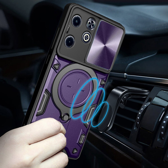 Husă blindată pentru Infinix Hot 40i, CamShield Slide, violet