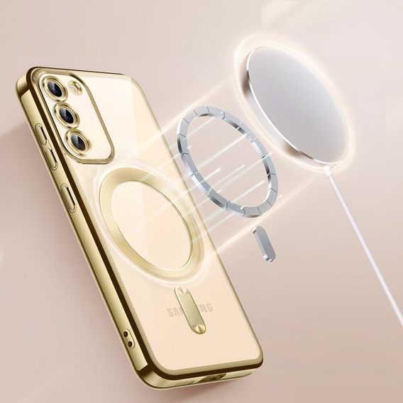 Husă pentru Samsung Galaxy S23 Plus, Electro MagSafe, de aur + Sticlă pentru ecran
