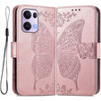Cu clapetă pentru Oppo Reno 13 Pro, Butterfly, roz rose gold