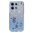 Husă pentru Infinix Note 30 Pro 4G, Glitter Flower,  albastru