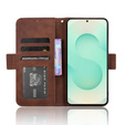 Cu clapetă pentru Samsung Galaxy S25 Edge, Card Slot, maro