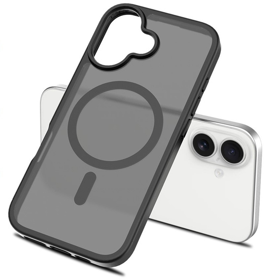 Carcasă Matt pentru iPhone 17, pentru MagSafe, negru translucid