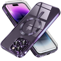 Husă pentru iPhone 14 Pro Max, Electro MagSafe, violet + Sticlă pentru ecran