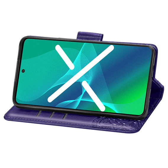 Cu clapetă pentru Oppo A17, Butterfly, violet