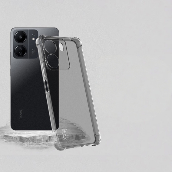IMAK Huse pentru Xiaomi Redmi 13C / Poco C65, Dropproof, transparent / negru