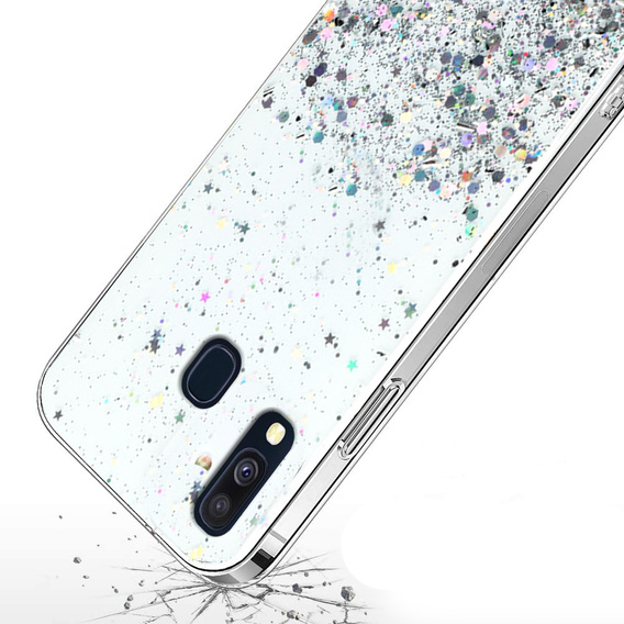 Huse pentru Samsung Galaxy A40, Glittery, transparentă