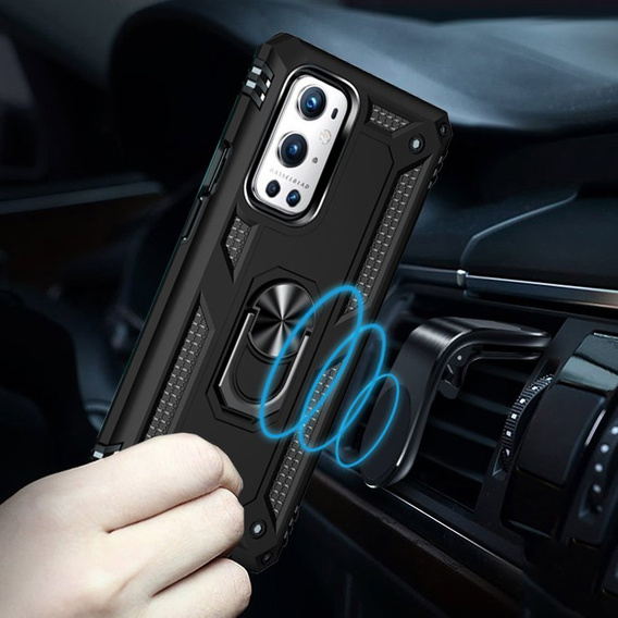 Husă blindată pentru OnePlus 9 Pro, Nox Case Ring, negru