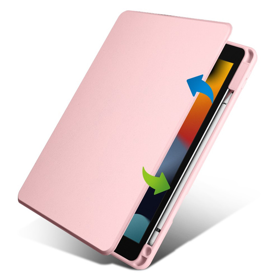 Husă pentru iPad 10.2" 2021/2020/2019 (9/8/7 gen.), cu spațiu pentru stylus, rotativ la 360 °, roz