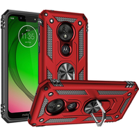 Husă blindată pentru Motorola Moto G7 Power, Nox Case Ring, roșu