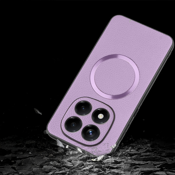 Huse pentru Xiaomi Redmi Note 14 Pro 5G, Leather Hybrid MagSafe, violet