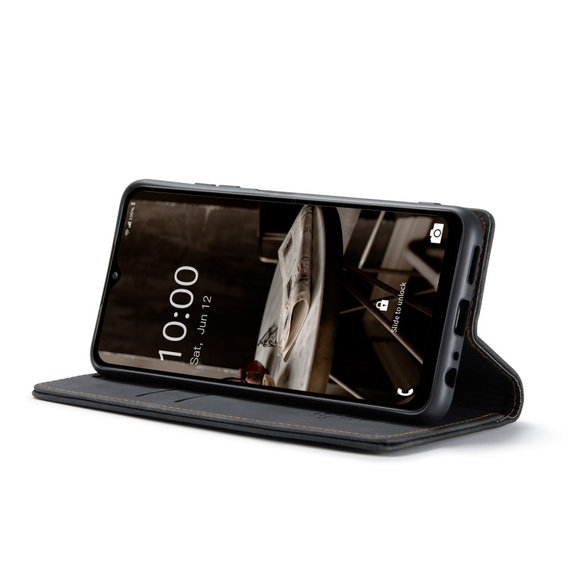 Husa CASEME pentru Samsung Galaxy A04S / A13 5G, Leather Wallet Case, negru