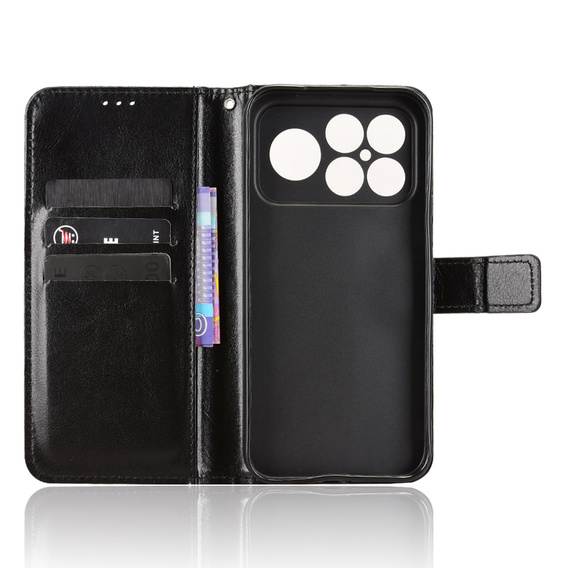 Husă tip portofel Crazy Horse pentru Xiaomi Poco F8 Ultra