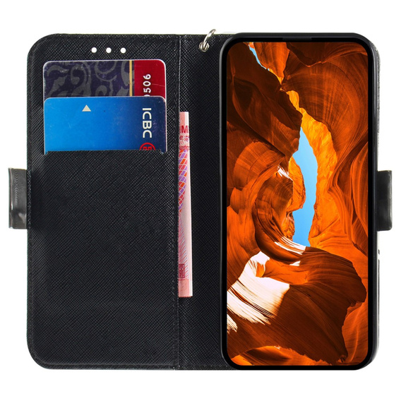 Cu clapetă pentru Samsung Galaxy A05s, Wallet, Cat, gri