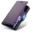 Husă pentru Oppo Reno 13 Pro, ERBORD Glossy Litchi, portofel cu clapetă, violet