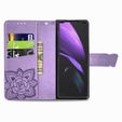 Cu clapetă pentru Samsung Galaxy Z Fold 4 5G, Butterfly, violet