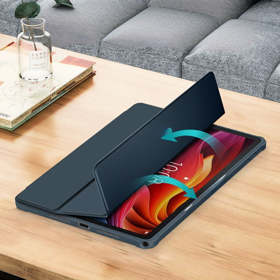 Husă pentru Lenovo Tab K11 Plus, Smartcase Hybrid, cu spațiu pentru stylus, albastru închis