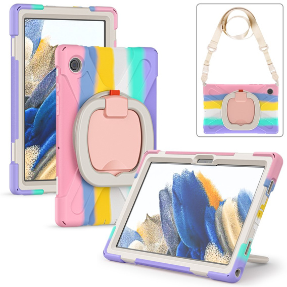 Husă pentru copii pentru Samsung Galaxy tab A8 10.5 SM-X200 SM-X205, blindată cu curea, albastru