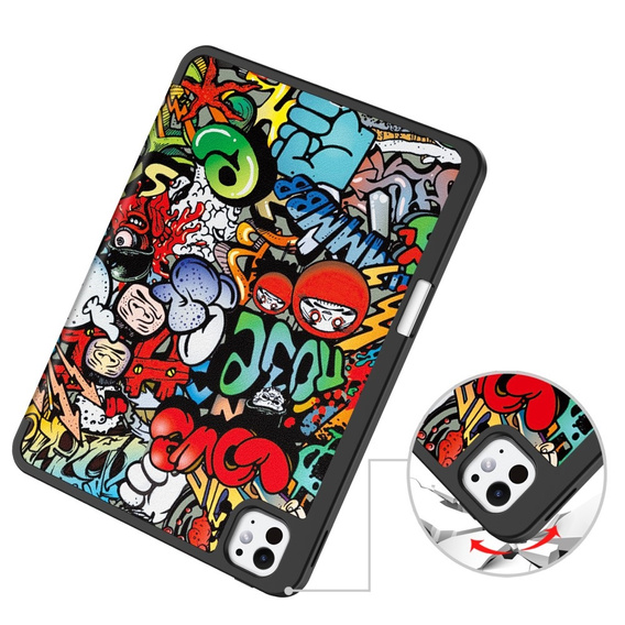 Husă pentru iPad Pro 11 2024, Smartcase, graffiti