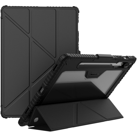 Husă Nillkin pentru Samsung Galaxy Tab S9+, cu spațiu pentru stylus, negru