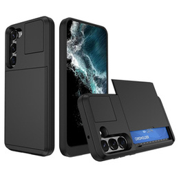 Huse pentru Samsung Galaxy S23, Sliding Card Holder, negru