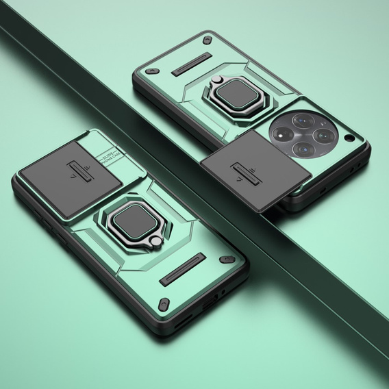Husă pentru OnePlus 12 5G, KickStand Camera Lens, verde