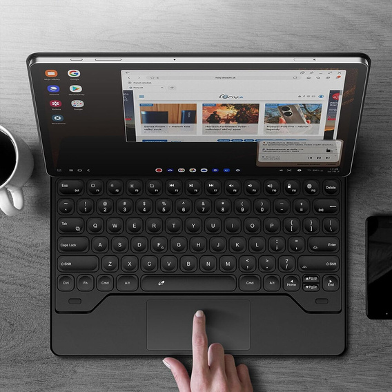 Husă tastatură pentru Samsung Galaxy Tab S10+/S9 FE+ Plus/S9+/ S8+/ S7+/ S7 FE, Dexnor Magnetic Keyboard Touchpad, negru