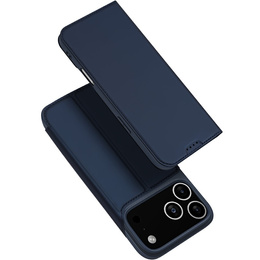 Husă Dux Ducis pentru iPhone 17 Pro, Skin Pro, cu clapetă, cu slot pentru carduri, albastru marin
