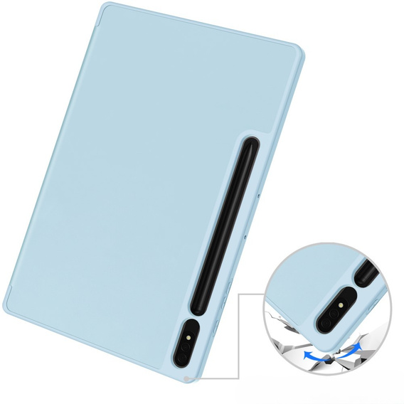 Husă pentru Samsung Galaxy Tab S10+ Plus, Smartcase cu spațiu pentru stylus, albastru