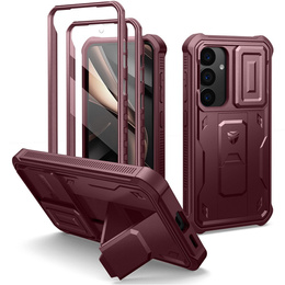 Husă blindată pentru Samsung Galaxy S25, Dexnor Full Body (Two Frames), roșu