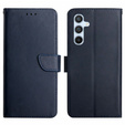 Cu clapetă pentru Samsung Galaxy A35 5G, Split Leather Wallet, albastru
