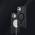 Carcasă Matt pentru iPhone 17, blindată, pentru MagSafe, fumurie cu margini negre