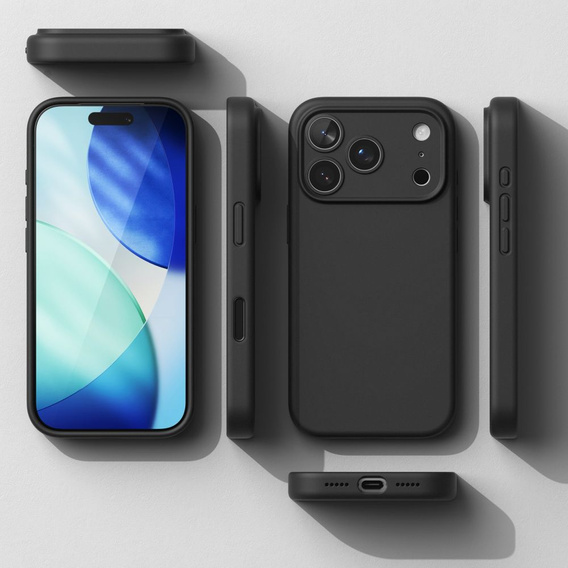 Carcasă Ringke pentru iPhone 17 Pro Max, Silicone Magnetic MagSafe, negru
