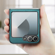 Husă pentru Samsung Galaxy Z Flip7 FE / Z Flip6, CASEME Litchi Leather, verde