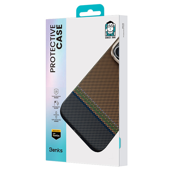BENKS Kevlar Magnetic Armor Pro Prestige 600D Y065 carcasă pentru MagSafe cu buton activ pentru iPhone 16 Pro