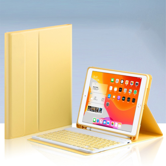 Carcasă + tastatură iPad 10.2 2019 / 2020 / 2021, galben