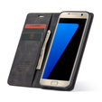 Husa CASEME pentru Samsung Galaxy S7 Edge, Leather Wallet Case, negru