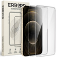 2x sticlă călită pentru iPhone 12/12 Pro, ERBORD 9H Hard Glass pe ecran