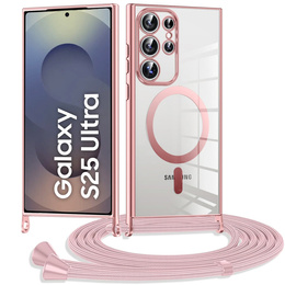 Husă pentru Samsung Galaxy S25 Ultra, Electro MagSafe, roz + Lanyard