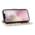Husă cu clapetă pentru iPhone 16E, Rhombus Crossbody Leather, bej