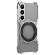 Carcasă pentru Samsung Galaxy S25, Kickstand Bumper, cu capac pentru obiectiv, pentru MagSafe, de argint