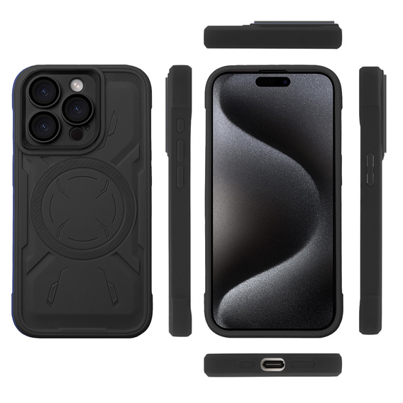 Husă pentru iPhone 15 Pro Max, ERBORD Armor Mag, negru