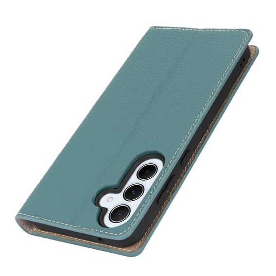 Cu clapetă pentru Samsung Galaxy S25, Litchi Skin Grain, albastru