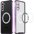 Carcasă de protecție pentru camera foto pentru Samsung Galaxy S23, CamShield MagSafe, transparent / violet