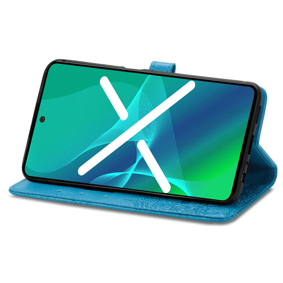 Cu clapetă pentru Motorola Moto G84, Mandala, albastru