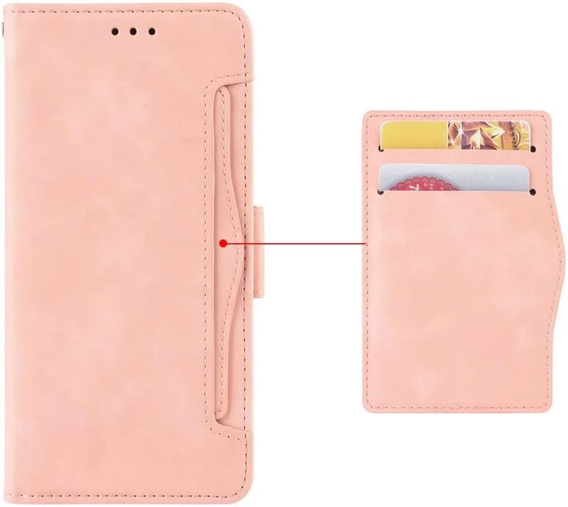 Cu clapetă pentru Realme 12+ Plus 5G, Card Slot, roz