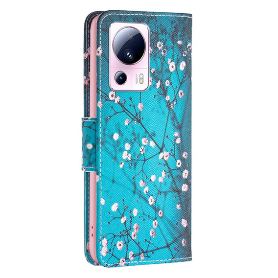 Cu clapetă pentru Xiaomi 13 Lite, Wallet, sakura, albastru