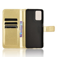 Cu clapetă pentru Motorola Moto G24 / G24 Power / G04, Crazy Horse Wallet, de aur