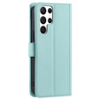 Husă cu clapetă pentru Samsung Galaxy S25 Ultra, Rhombus Crossbody Leather, verde